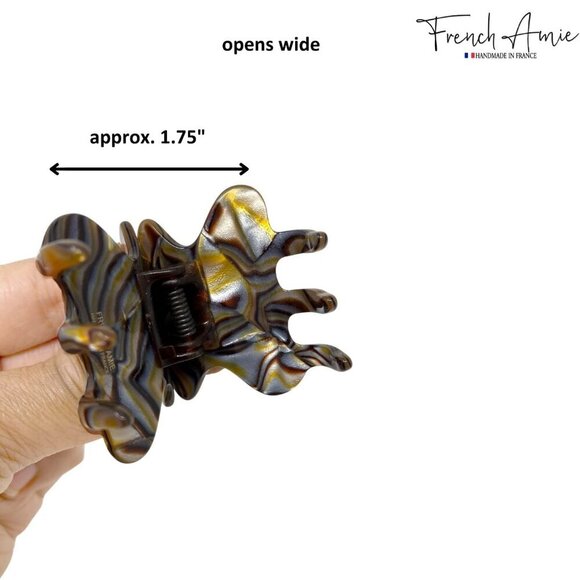 Hair Claw Clip Silver Onyx Celluloid Small No Slip Grip for Women Girls main image 7